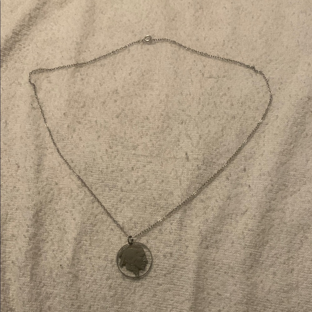 1937 Indian Head Silver Coin Pendant Necklace